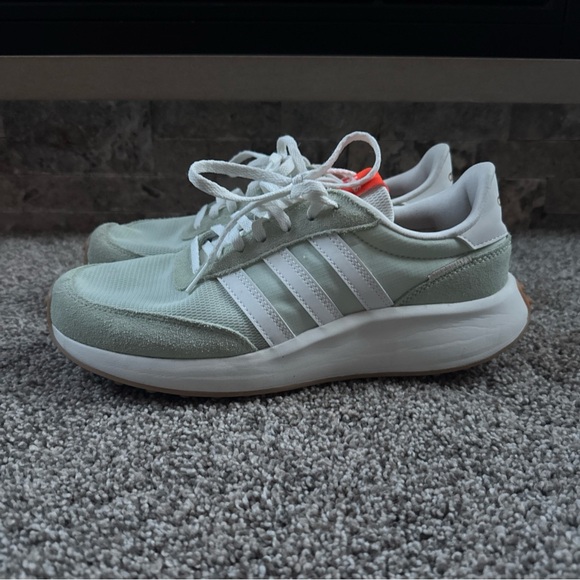 adidas Shoes - Adidas Women's 8.5 Sage Green White Gold Orange Sneakers EUC